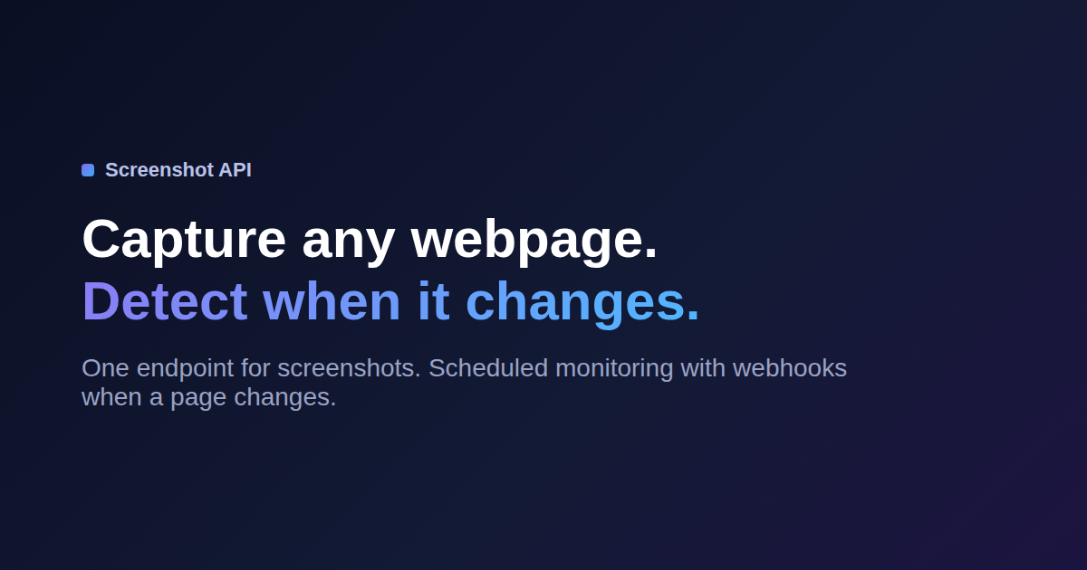 Screenshot API — one URL in, one screenshot out